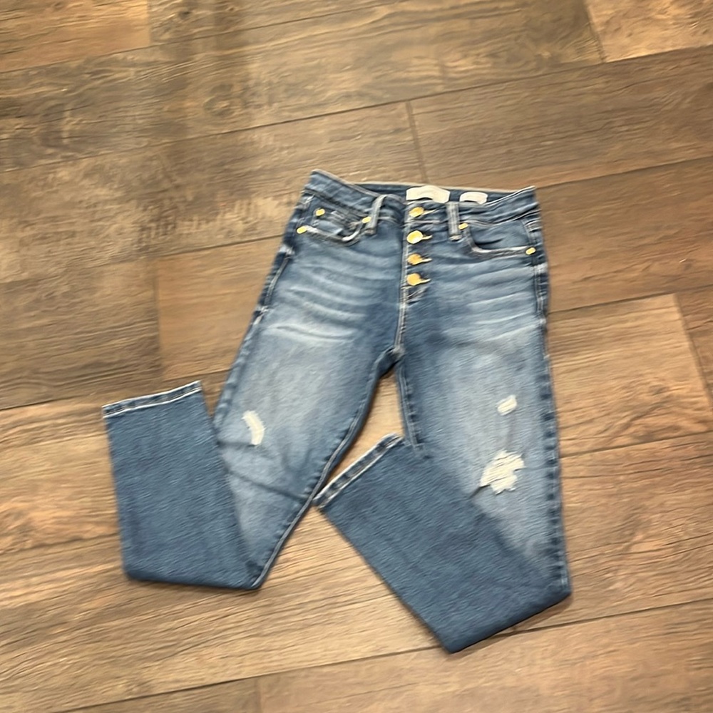 Level 99 Button Fromt Holly Straight Jeans